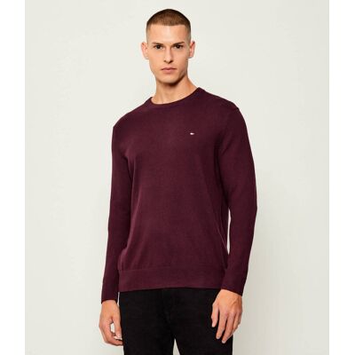 Tommy Hilfiger Sweter Regular Fit z dodatkiem kaszmiru bordowy XXL Tommy Hilfiger Sweter Regular Fit z dodatkiem kaszmiru bordowy XXL