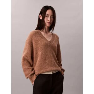 Calvin Klein Jeans Wełniany sweter Relaxed fit beżowy L Calvin Klein Jeans Wełniany sweter Relaxed fit beżowy L