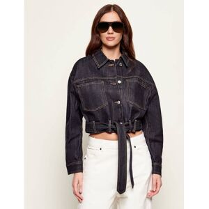 HUGO Jeansowa kurtka Galata Cropped Fit granatowy S