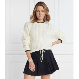Pepe Jeans London Sweter Knits Regular Fit z dodatkiem wełny biały XS