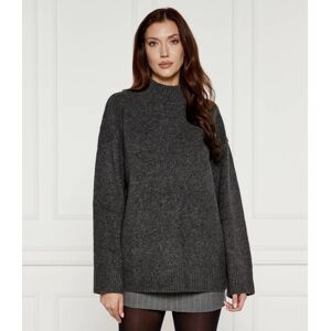 Samsøe Samsøe Wełniany sweter SACELESTE Oversize fit szary XS