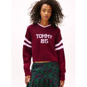 Tommy Jeans Sweter TOMMY 85 Relaxed fit z dodatkiem wełny bordowy S