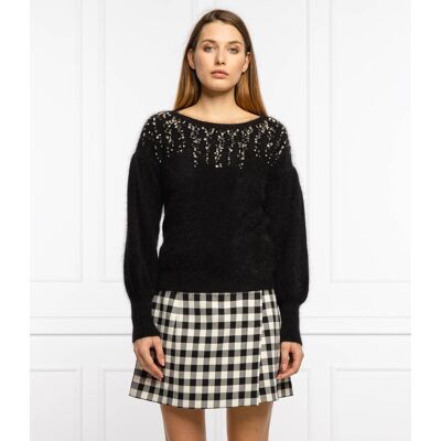 Liu Jo Wełniany Sweter Regular Fit czarny XS Liu Jo Wełniany Sweter Regular Fit czarny XS