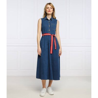 Liu Jo Jeans Sukienka z paskiem DRESS denim niebieski 36 Liu Jo Jeans Sukienka z paskiem DRESS denim niebieski 36