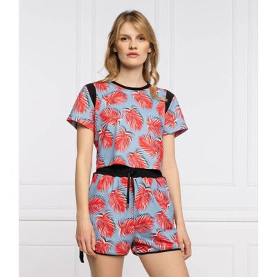 Silvian Heach T-shirt FLAGSTAFE Cropped Fit niebieski XS Silvian Heach T-shirt FLAGSTAFE Cropped Fit niebieski XS