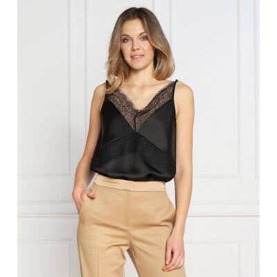 Boss BLACK Satynowy top Ilacea Regular Fit czarny 40 Boss BLACK Satynowy top Ilacea Regular Fit czarny 40