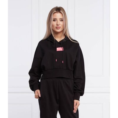 HUGO Bluza Diametta Cropped Fit czarny L HUGO Bluza Diametta Cropped Fit czarny L