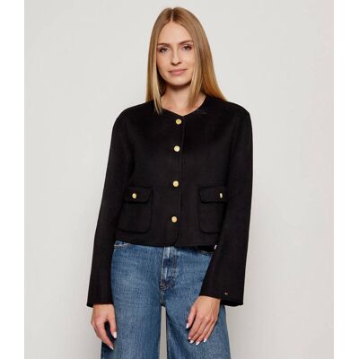 Tommy Hilfiger Wełniana kurtka Regular Fit czarny 42 Tommy Hilfiger Wełniana kurtka Regular Fit czarny 42