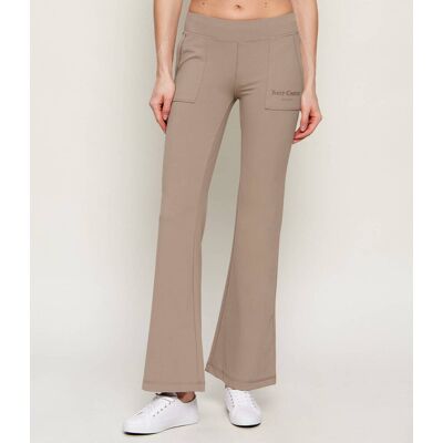 Juicy Couture Spodnie dresowe FARAH flare fit low rise beżowy XL Juicy Couture Spodnie dresowe FARAH flare fit low rise beżowy XL
