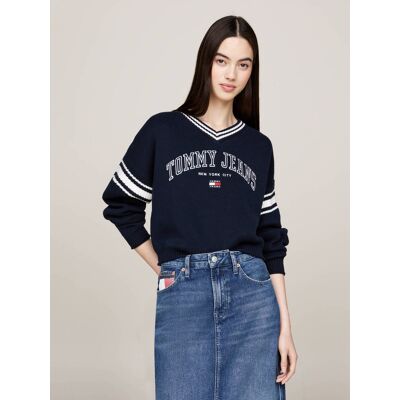 Tommy Jeans Sweter Varsity Regular Fit granatowy XL Tommy Jeans Sweter Varsity Regular Fit granatowy XL