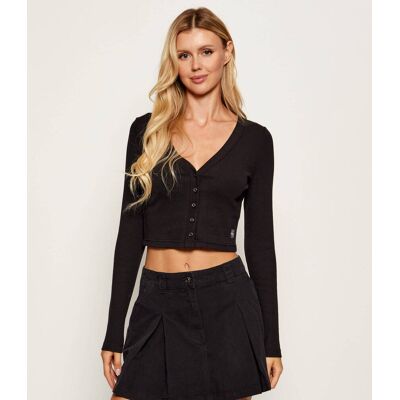 Calvin Klein Jeans Bluzka Cropped Fit czarny XS Calvin Klein Jeans Bluzka Cropped Fit czarny XS
