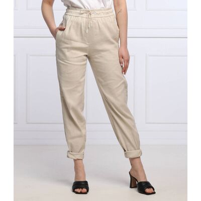 Marc Cain Lniane spodnie Loose fit beżowy 38 Marc Cain Lniane spodnie Loose fit beżowy 38
