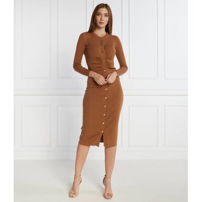 Pinko Wełniana sukienka brązowy XL Pinko Wełniana sukienka brązowy XL