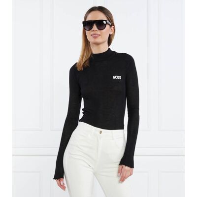 GCDS Sweter GCDS BASIC TURTLENECK Skinny fit z dodatkiem wełny czarny S GCDS Sweter GCDS BASIC TURTLENECK Skinny fit z dodatkiem wełny czarny S