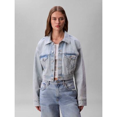 Calvin Klein Jeans Kurtka jeansowa Cropped Fit błękitny L Calvin Klein Jeans Kurtka jeansowa Cropped Fit błękitny L