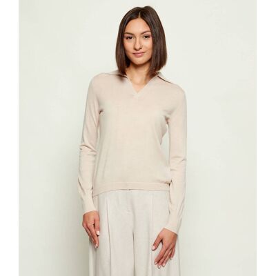 Weekend MaxMara Wełniany sweter CAPPA Regular Fit z dodatkiem kaszmiru beżowy S Weekend MaxMara Wełniany sweter CAPPA Regular Fit z dodatkiem kaszmiru beżowy S
