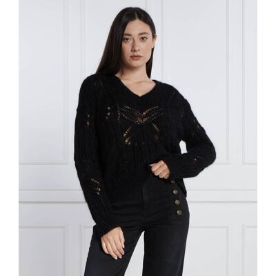 TWINSET Wełniany sweter Regular Fit czarny XS TWINSET Wełniany sweter Regular Fit czarny XS