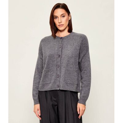 Liu Jo Wełniany kardigan Loose fit szary L Liu Jo Wełniany kardigan Loose fit szary L