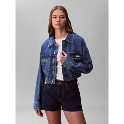 Calvin Klein Jeans Jeansowa kurtka Cropped Fit niebieski M Calvin Klein Jeans Jeansowa kurtka Cropped Fit niebieski M