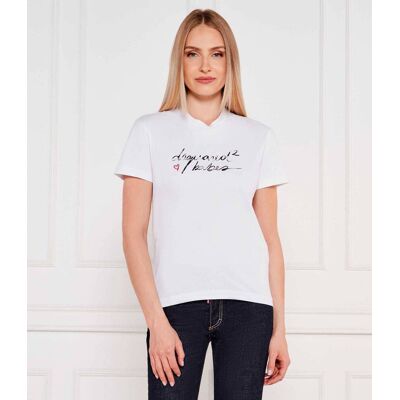 Dsquared2 T-shirt Regular Fit biały XS Dsquared2 T-shirt Regular Fit biały XS
