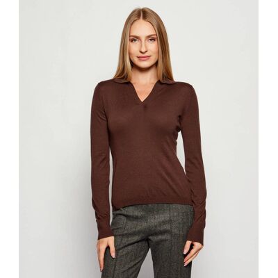 Weekend MaxMara Wełniany sweter CAPPA Regular Fit z dodatkiem kaszmiru brązowy XS Weekend MaxMara Wełniany sweter CAPPA Regular Fit z dodatkiem kaszmiru brązowy XS