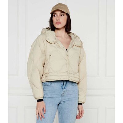 Patrizia Pepe Kurtka Cropped Fit beżowy 40 Patrizia Pepe Kurtka Cropped Fit beżowy 40