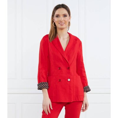 Marc Cain Lniana marynarka Regular Fit czerwony 36 Marc Cain Lniana marynarka Regular Fit czerwony 36