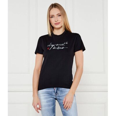 Dsquared2 T-shirt Regular Fit czarny XS Dsquared2 T-shirt Regular Fit czarny XS