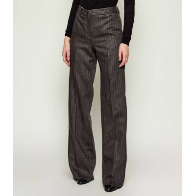 Marella Wełniane spodnie RENOIR Straight fit szary 38 Marella Wełniane spodnie RENOIR Straight fit szary 38