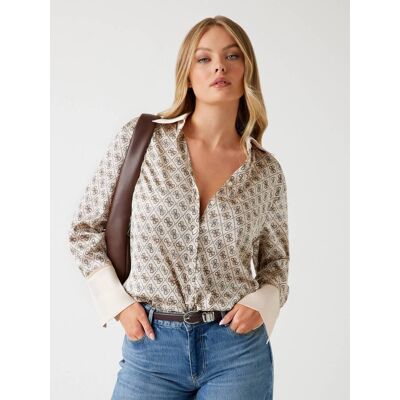 Guess Koszula ALEXANDRA Regular Fit beżowy XS Guess Koszula ALEXANDRA Regular Fit beżowy XS