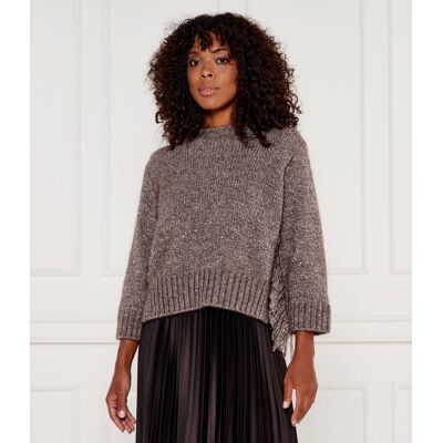 Marella SPORT Sweter Regular Fit z dodatkiem wełny szary M Marella SPORT Sweter Regular Fit z dodatkiem wełny szary M
