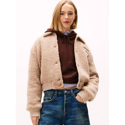 Tommy Jeans Kurtka bomber VARSITY Loose fit beżowy XL Tommy Jeans Kurtka bomber VARSITY Loose fit beżowy XL