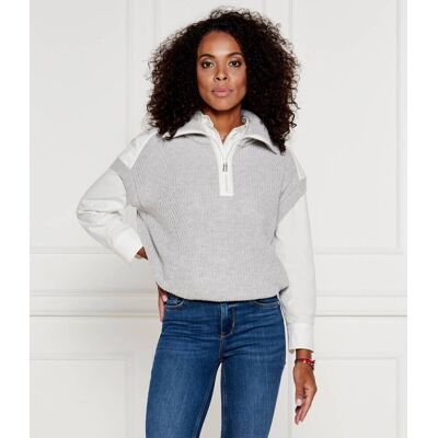Marc Cain Sweter Regular Fit z dodatkiem wełny i kaszmiru szary 40 Marc Cain Sweter Regular Fit z dodatkiem wełny i kaszmiru szary 40