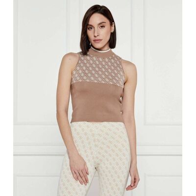Guess Top LISE Slim Fit brązowy XL Guess Top LISE Slim Fit brązowy XL