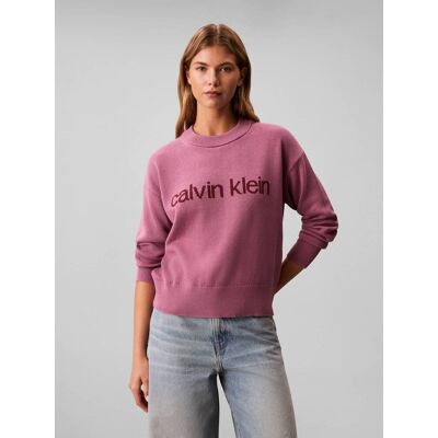 Calvin Klein Jeans Sweter Regular Fit różowy XXS Calvin Klein Jeans Sweter Regular Fit różowy XXS