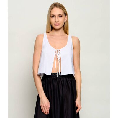 Karl Lagerfeld Jeans Top Karl Dna Cami Cropped Fit biały XL Karl Lagerfeld Jeans Top Karl Dna Cami Cropped Fit biały XL