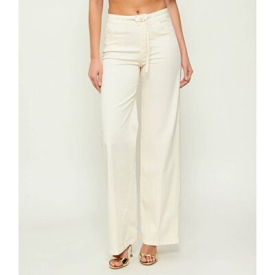 Liu Jo Spodnie flare fit kremowy 27 Liu Jo Spodnie flare fit kremowy 27