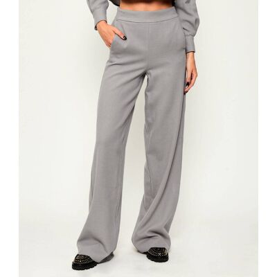 Marella Wełniane spodnie Cirilla flare fit szary 36 Marella Wełniane spodnie Cirilla flare fit szary 36