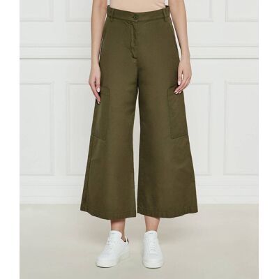 Weekend MaxMara Spodnie QUIZ flare fit oliwkowy 40 Weekend MaxMara Spodnie QUIZ flare fit oliwkowy 40