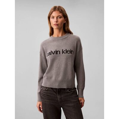 Calvin Klein Jeans Sweter Regular Fit szary XXS Calvin Klein Jeans Sweter Regular Fit szary XXS