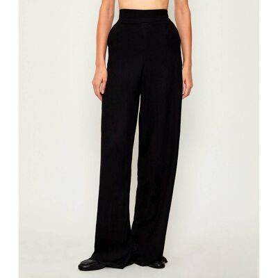 Marella Spodnie DOROTY flare fit z dodatkiem wełny czarny 38 Marella Spodnie DOROTY flare fit z dodatkiem wełny czarny 38