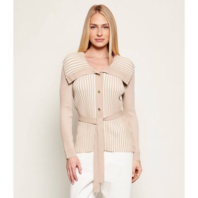 Liu Jo Sport Kardigan Slim Fit beżowy L Liu Jo Sport Kardigan Slim Fit beżowy L