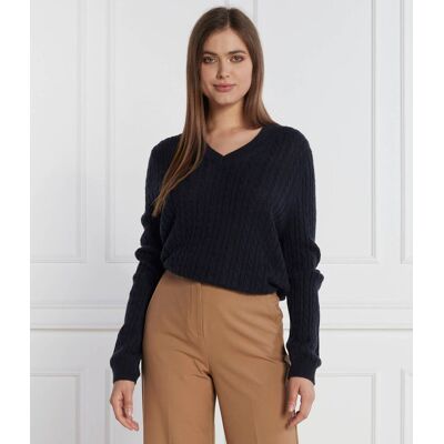 Tommy Hilfiger Wełniany sweter SOFT CABLE Regular Fit granatowy S Tommy Hilfiger Wełniany sweter SOFT CABLE Regular Fit granatowy S