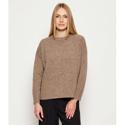 Weekend MaxMara Wełniany sweter SIBARI Relaxed fit brązowy L Weekend MaxMara Wełniany sweter SIBARI Relaxed fit brązowy L