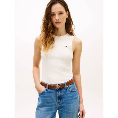 Tommy Hilfiger Top CODY C-NK Slim Fit kremowy XL Tommy Hilfiger Top CODY C-NK Slim Fit kremowy XL
