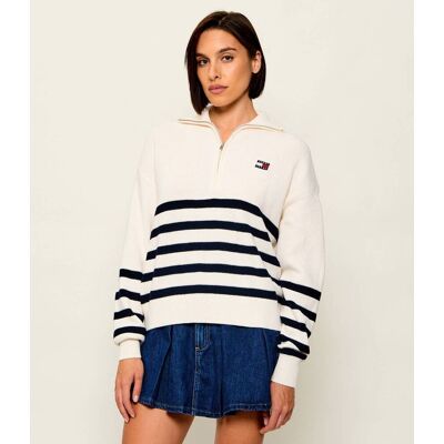 Tommy Jeans Sweter Oversize fit ecru XS Tommy Jeans Sweter Oversize fit ecru XS