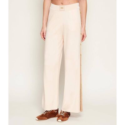 Elisabetta Franchi Spodnie dzianinowe Loose fit kremowy 42 Elisabetta Franchi Spodnie dzianinowe Loose fit kremowy 42