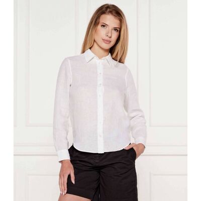 Gant Lniana koszula Regular Fit biały 40 Gant Lniana koszula Regular Fit biały 40