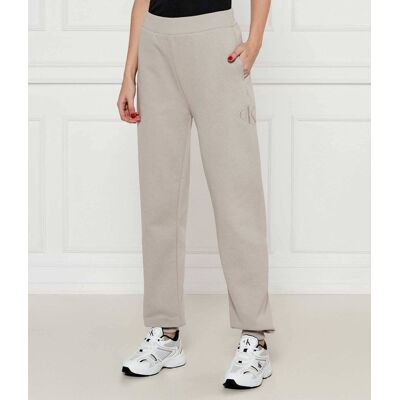 Calvin Klein Jeans Spodnie dresowe Regular Fit beżowy XS Calvin Klein Jeans Spodnie dresowe Regular Fit beżowy XS
