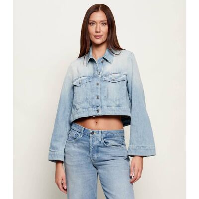 DONDUP - made in Italy Jeansowa kurtka Cropped Fit błękitny 34 DONDUP - made in Italy Jeansowa kurtka Cropped Fit błękitny 34